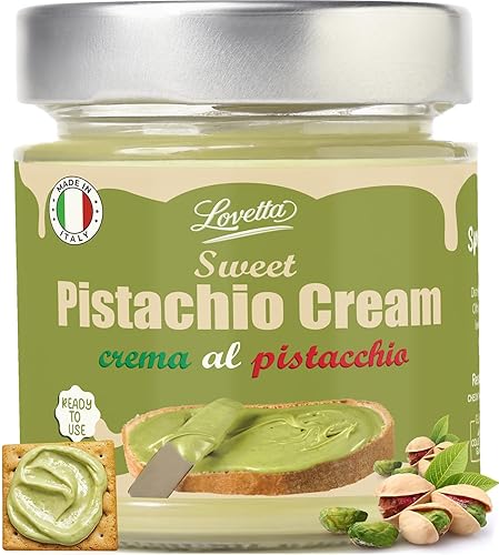 Crema de pistacho 200 g (7.05 oz)  Manteca de pistacho italiana dulce, pasta y untar, crema de pistachos Dubai  Crema para barra Knafeh de chocolate