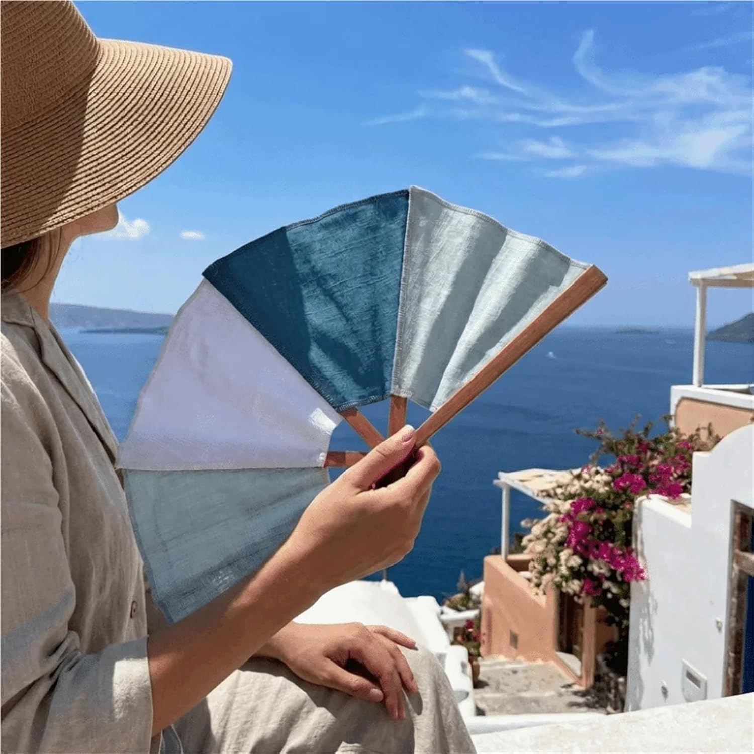 Handheld Embroidered Fans Spanish Folding Fan Embroidered Cloth Vintage Hand Fan 20cm for Flamenco Dance(Style B)