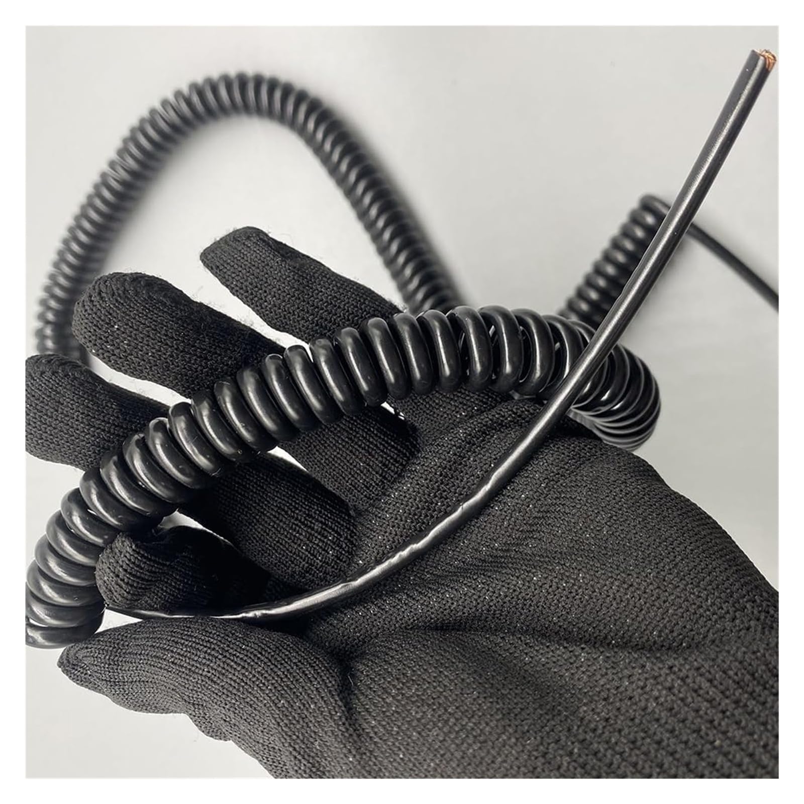 Cable telefónico Cable Flexible de Resorte Rizado en Espiral, Cable Espiral de alimentación expandible de 5 núcleos, Cable Espiral elástico telescópico de 17 AWG(Stretch 1.25 Meters)