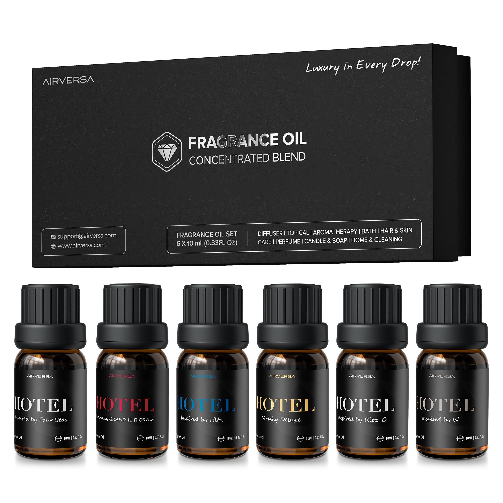 Airversa Hotel Scent Diffuser Oils Set of 6