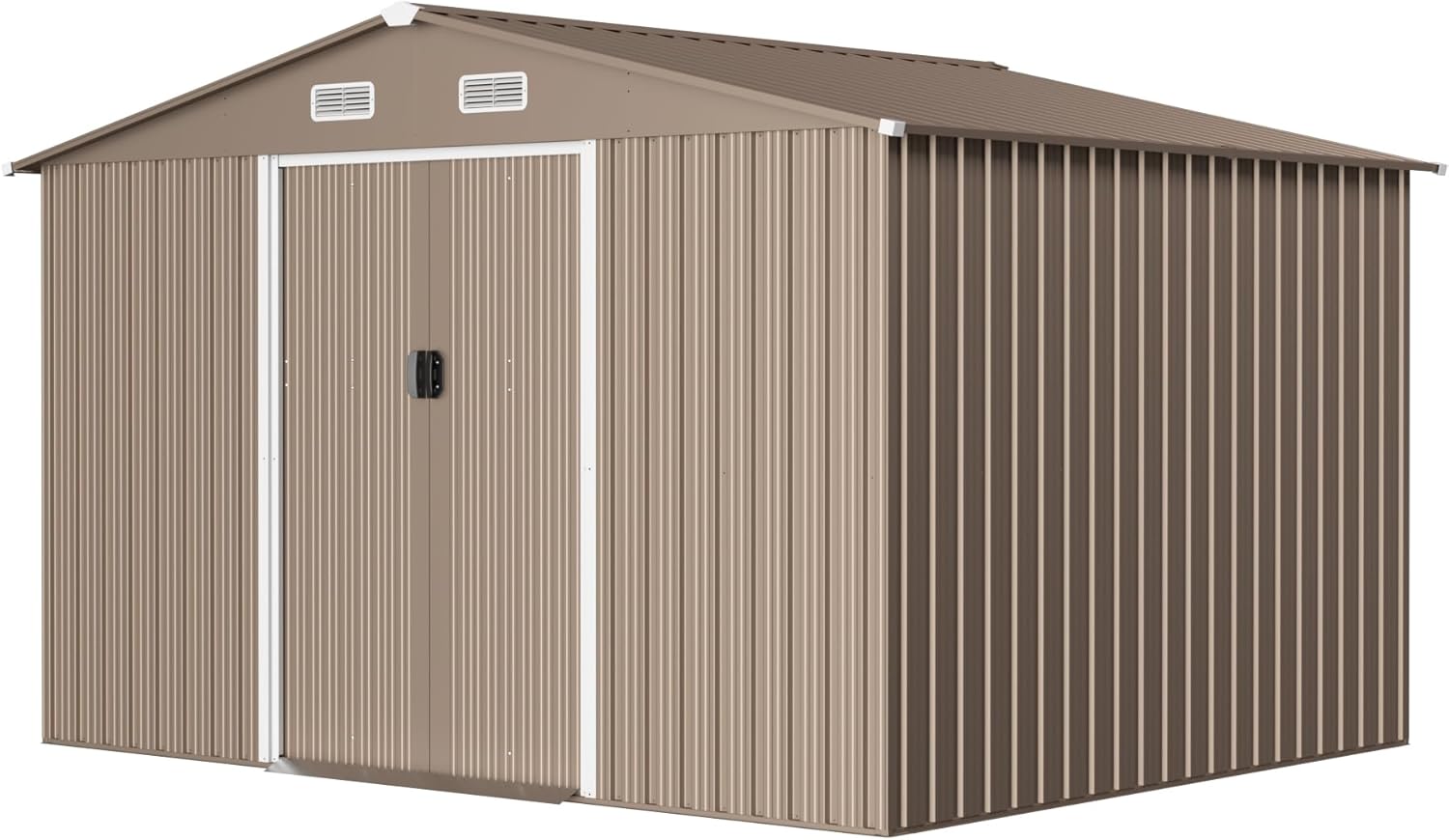 10FT x 8FT Metal Outdoor Storage Shed,Garden Sheds & Outdoor Storage w/Lockable Sliding Doors & Air Vent,Metal Shed for Backyard,Garden,Patio,Lawn