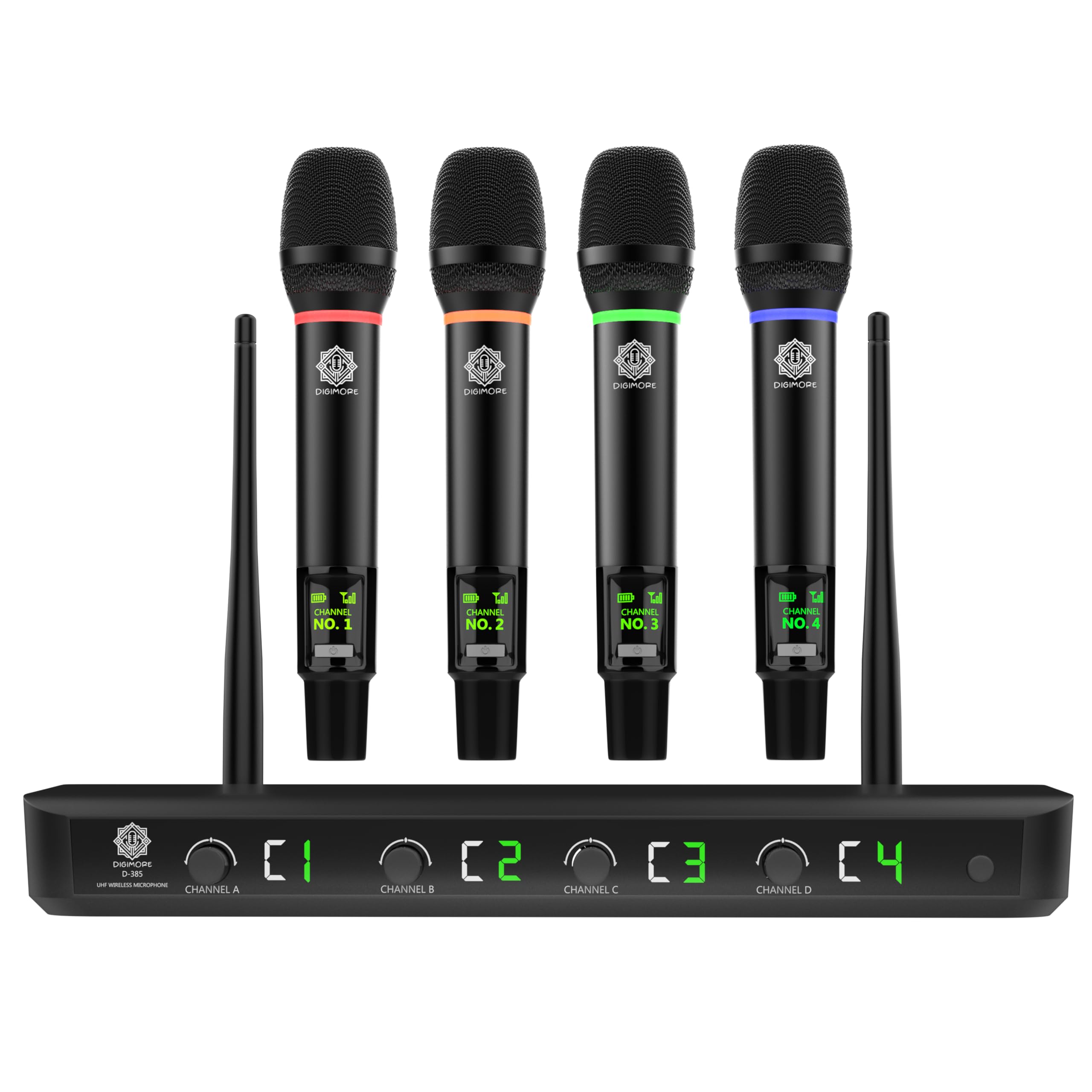 DIGIMORE 4 UHF Wireless Microphone System |260ft Range | Cardioid