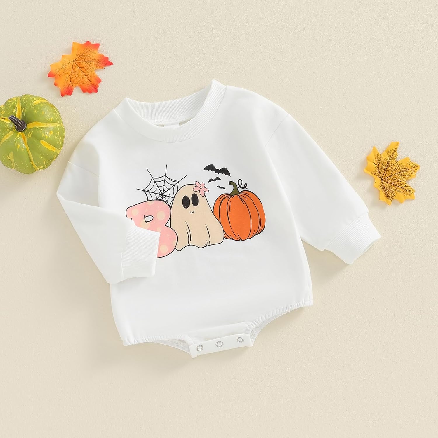 Baby Girl Halloween Outfit Fall Newborn My First Halloween Outfits Infant Sweatshirt Bubble Romper Pumpkin Clothes - Image 3