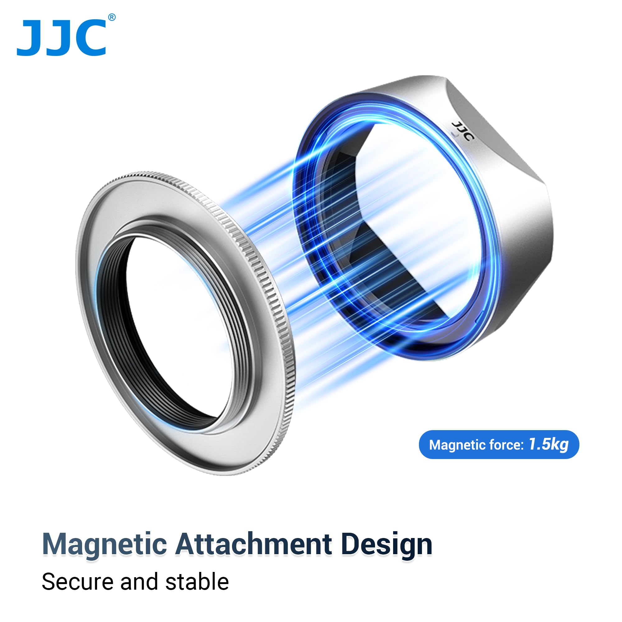 JJC Paraluce e anello adattatore magnetico compatibile con Fujifilm X-E5 + XF 23 mm F2.8 R WR, XF 27 mm F2.8 R WR, XF27 mm F/2.8, adatto per filtro da 39 mm e copriobiettivo, sostituisce parasole