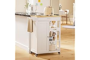 Gizoon Rolling Kitchen Island Cart with Removable Tray