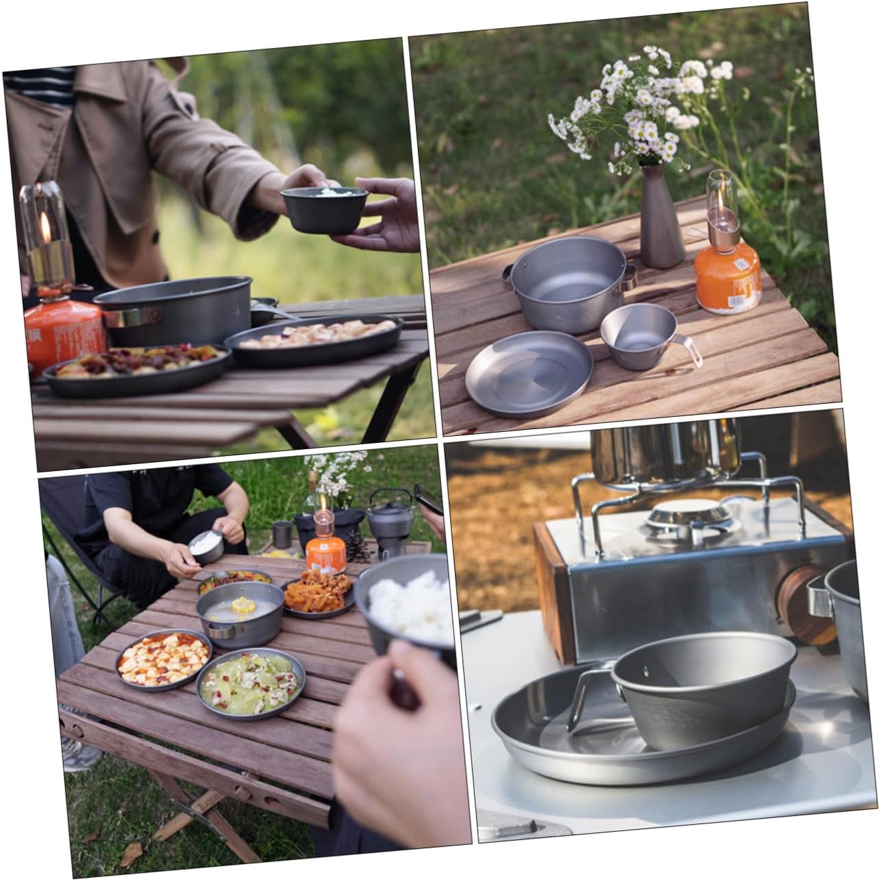 Aluminium Alloy Outdoor Camping Plate Lightweight Snack Dish Portable Food Plate for Picnic and Bbq