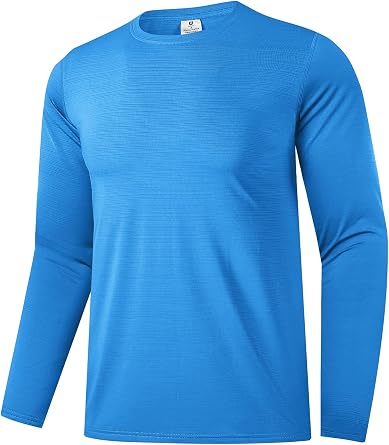 Mens UPF 30+ Shirts Long Sleeve T-Shirt Runing Sun Shirt Moisture Wicking Top