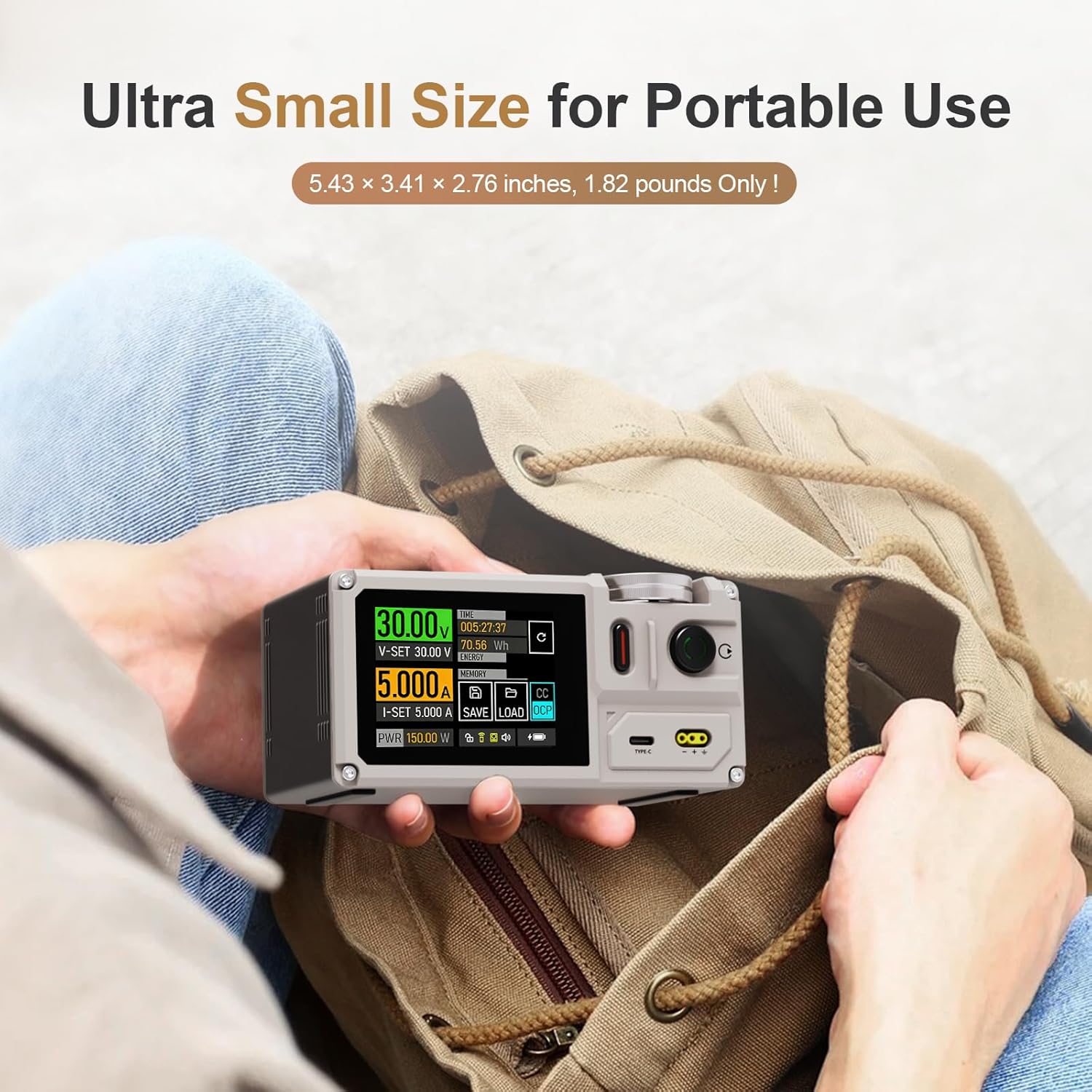 ISDT MP305B Portable DC Power Supply Linear Regulated, Ultra Small 150W Bench Power Supply Variable Adjustable with Color Touch Screen, Compact Universal Battery Charger