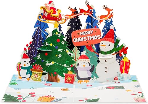Miniatura 6 de Paper Love Frndly, tarjeta desplegable de Navidad 3D, noche de Navidad, tarjetas de felicitación 3D hechas a mano, regalo para Navidad o vacaciones,