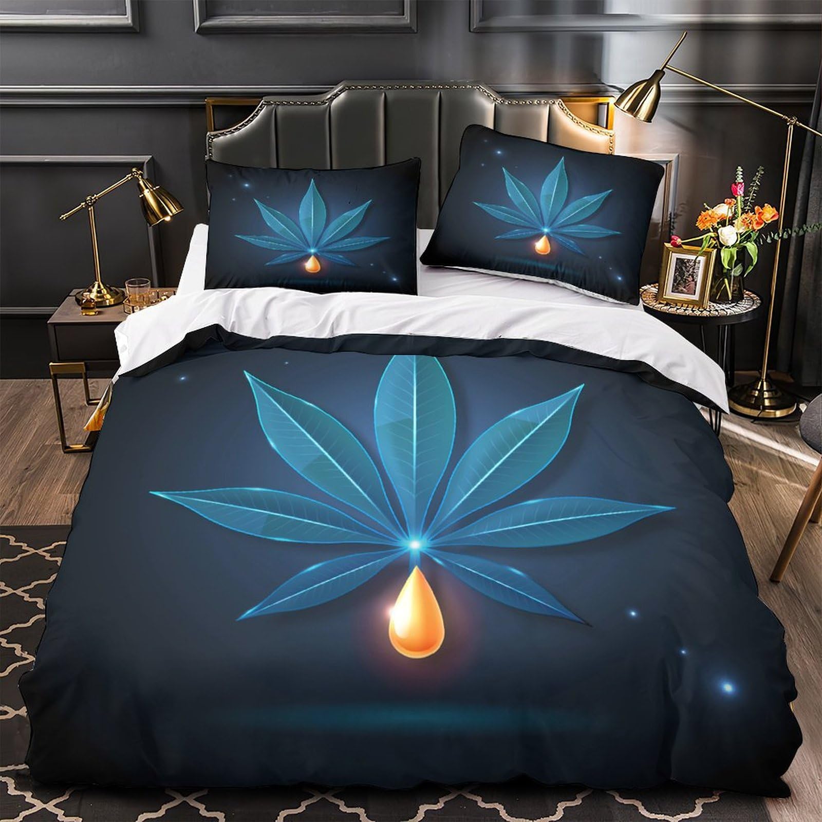 Housse de couette microfibre hypoallergénique anti-acarien 200x200 cm