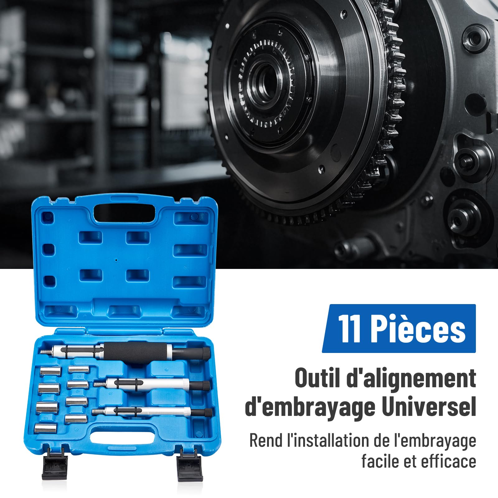 11 Pièce Centreur Embrayage Universel, 12-20mm Outil de Centrage d'embrayage, Coffret Centreur Embrayage Portable pour la Plupart des Voitures et Véhicules Utilitaires Légers