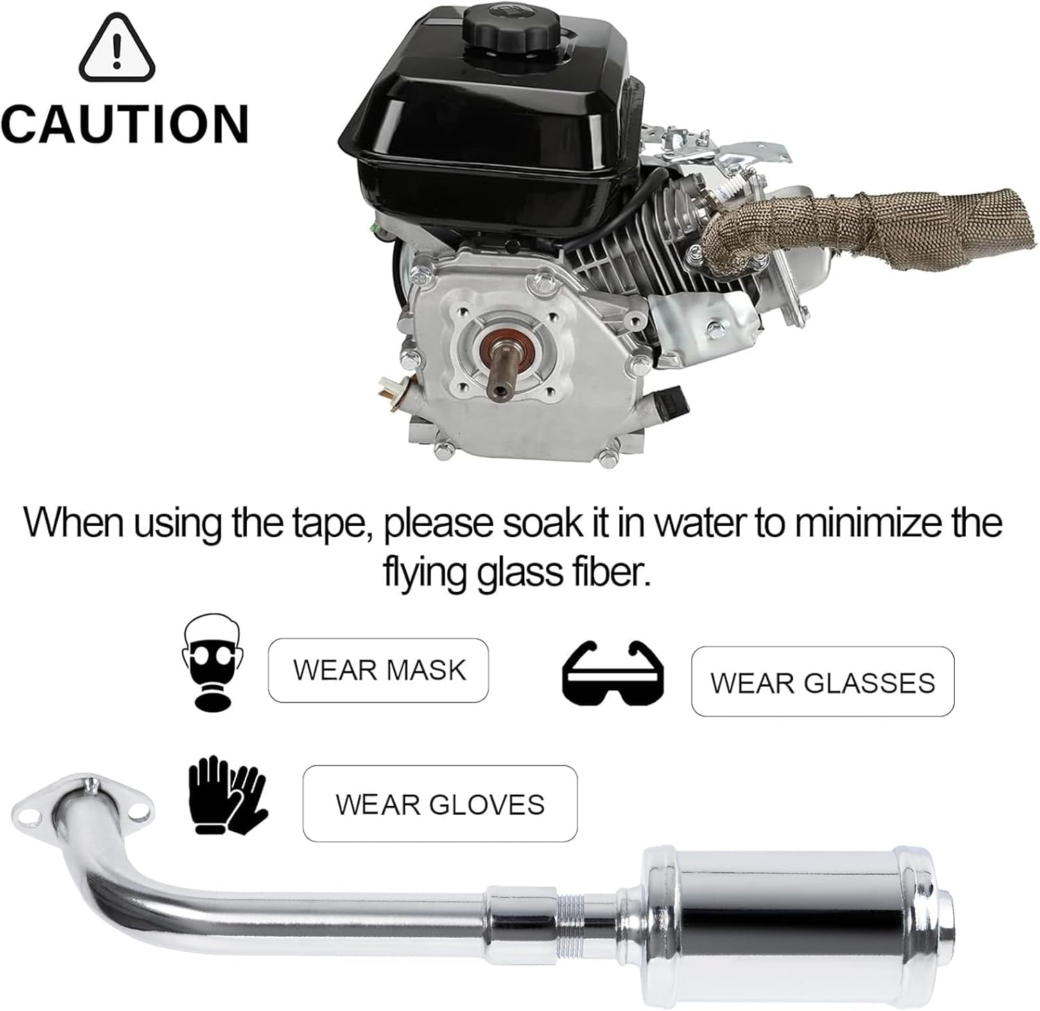 SOFO Exhaust Pipe Muffler Kit - For Predator 212 Exhaust 196cc for Coleman CT200u BT200x KT196 Predator 212 Performance Parts Go Kart Accessories ATV For Coleman Mini Bike Exhaust Pipe Motor Muffler