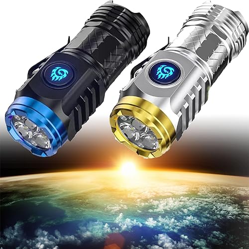 YFKTO Mini linterna de monstruo de tres ojos, mini linterna alemana de tres ojos Monster Super Power, mini linterna flash súper potencia, linterna