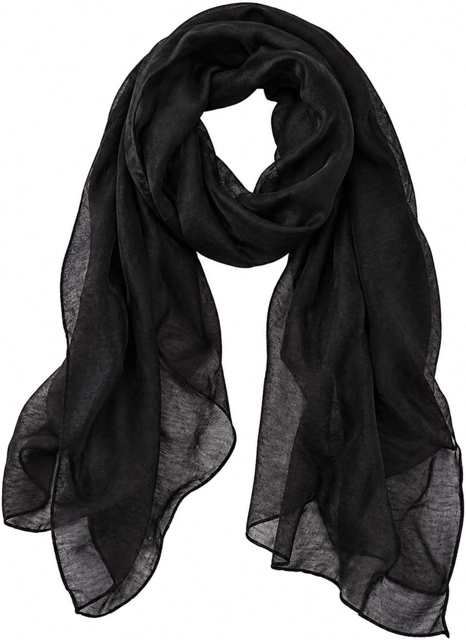 Women Solid Color Scarf Long Lightweight Scarves for Women Large Sheer Wrap Shawl