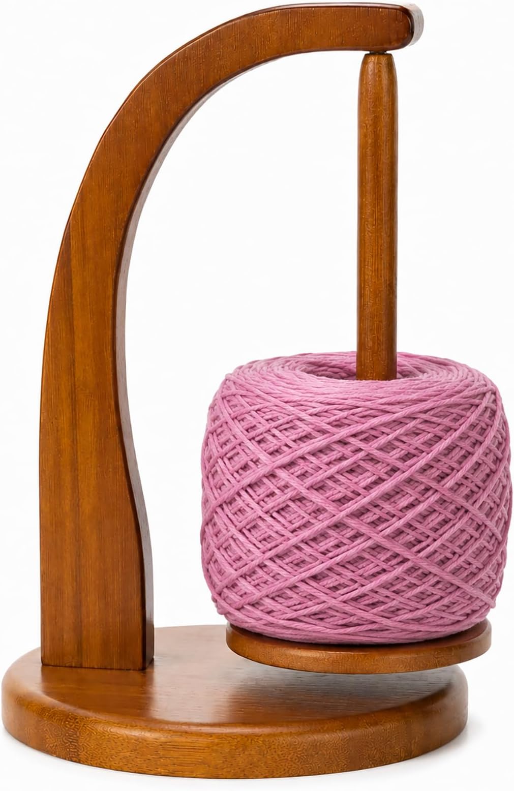 Magnetic Wooden Yarn Spinner for Crochet & Knitting, Large Yarn Ball Holder with Smooth Rotating Pendulum, Anti-Tangle Wool Holder for Crocheting, Knitting & Craft Gifts