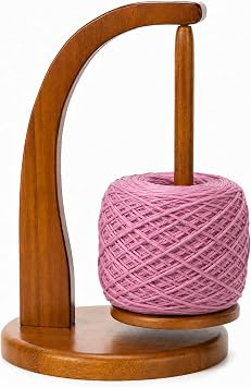 Magnetic Wooden Yarn Spinner, Large Rotating Yarn Holder for Crochet & Knitting, Smooth Yarn Ball Holder Stand for Tangle-Free Yarn Feeding, Handmade Wood Crochet Accessories Gift for Yarn Lovers