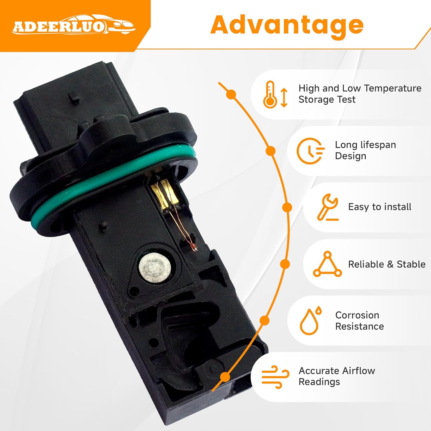 Mass Air Flow Sensor Meter MAF Sensor for-Chevy Cruze 2013-2015 Cruze Limited 2016 Sonic Trax 2016-2017 for-Buick Encore 2016-2017 Verano 2017 1.4L 1.8L 0280218273 0280218419 MAS0356