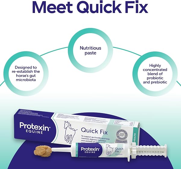 Protexin Equine Quick Fix for Horses & Ponies – Rapid Digestive Support Paste with Probiotics – Helps Settle Digestive Disturbances & Support Gut Flora – Peppermint Flavour – 30ml Syringe - 3