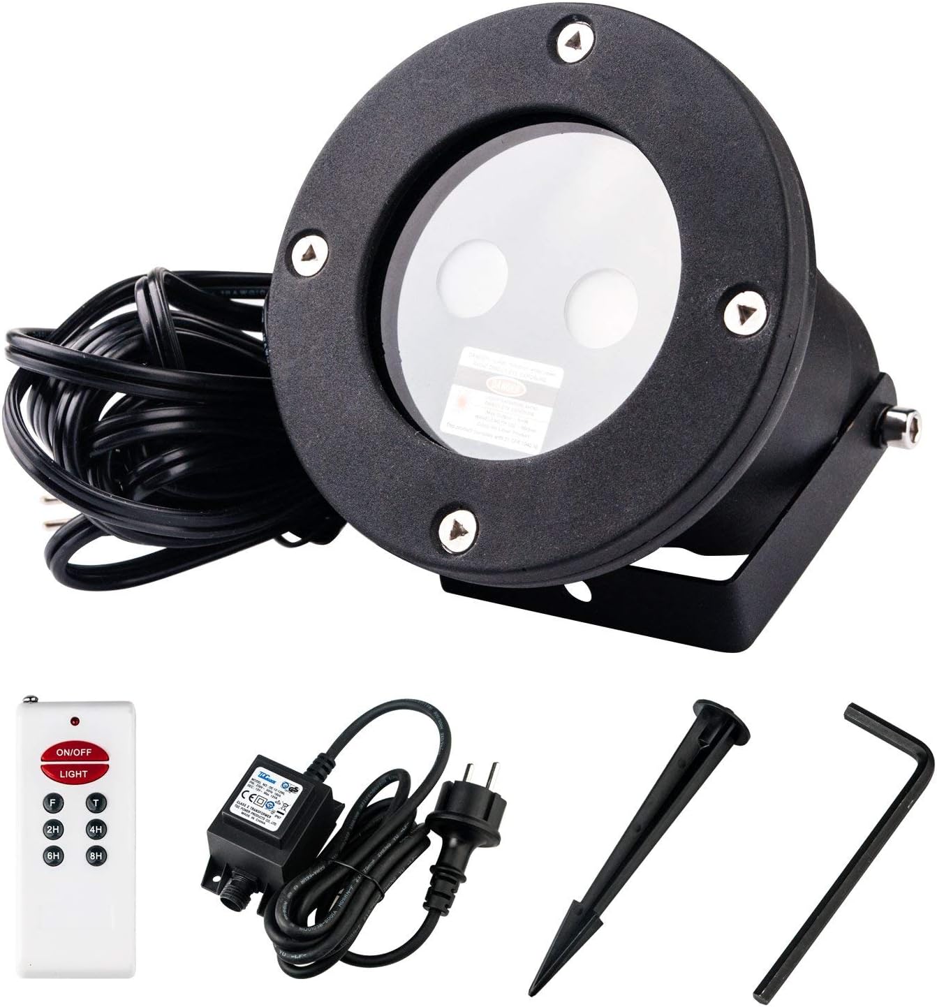 Moving Green and Red - 2 Color Laser Landscape Projector Light w/ Remote Landscaping Decoration Holiday Lighting Christmas Lights Outdoor Laser Amazer