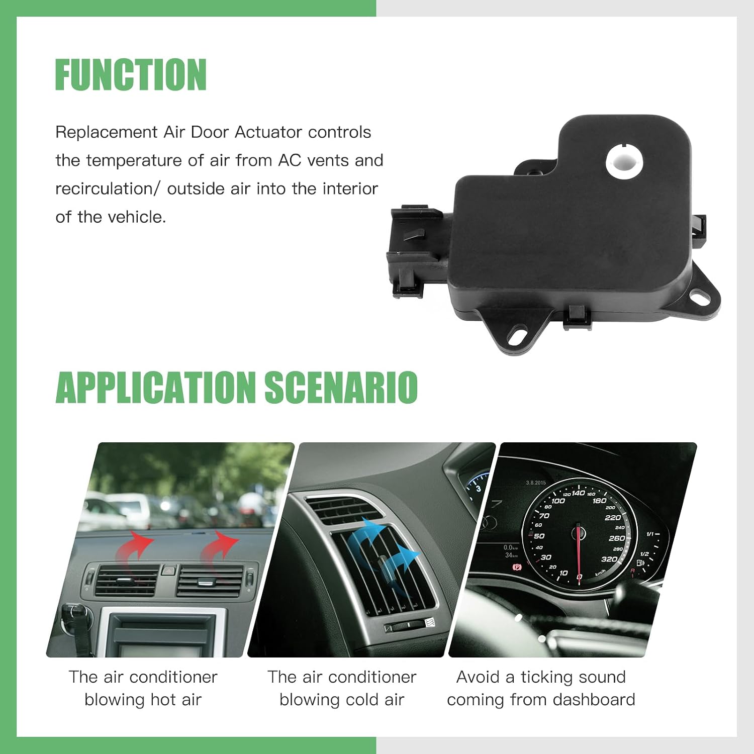 SCITOO Air Door Actuator 5012710AA, 604-001 Compatible with Jeep Grand Cherokee 1999-2004 HVAC Heater A/C Blend Door Actuator HVAC Heater Blend Door Actuator