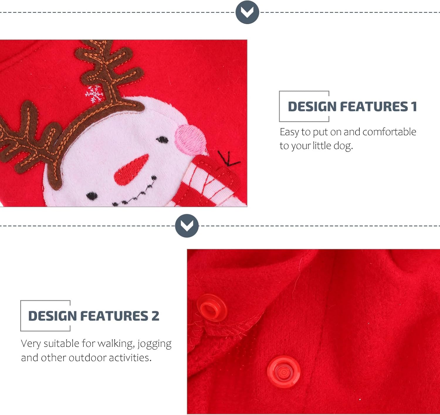 POPETPOP Christmas Dog Dress - Pet Costume Skirt Winter Warm Princess Clothes for Dachshund Chihuahua Corgi - Red S