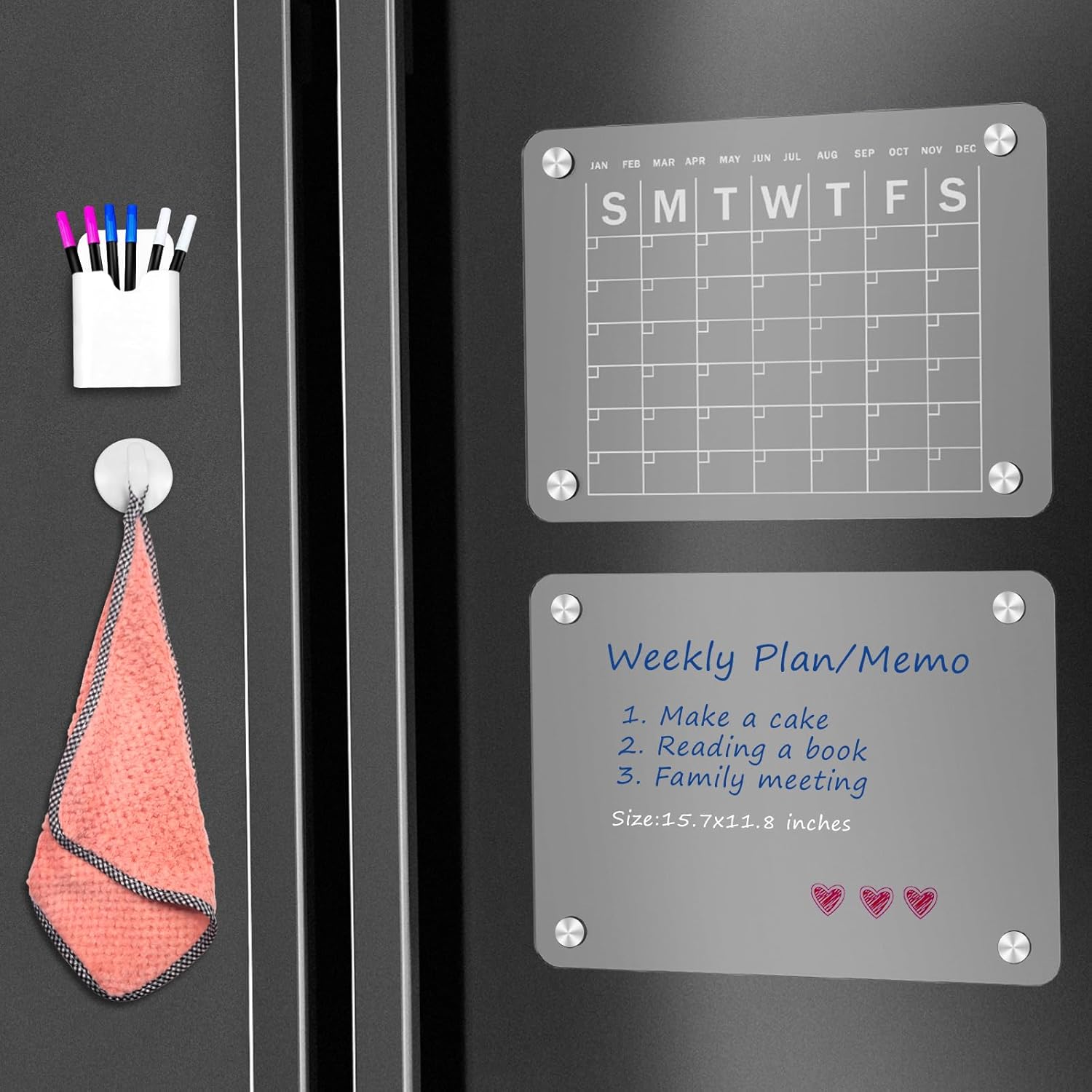 Goefun Acrylic Calendar for Fridge Weekly Planner