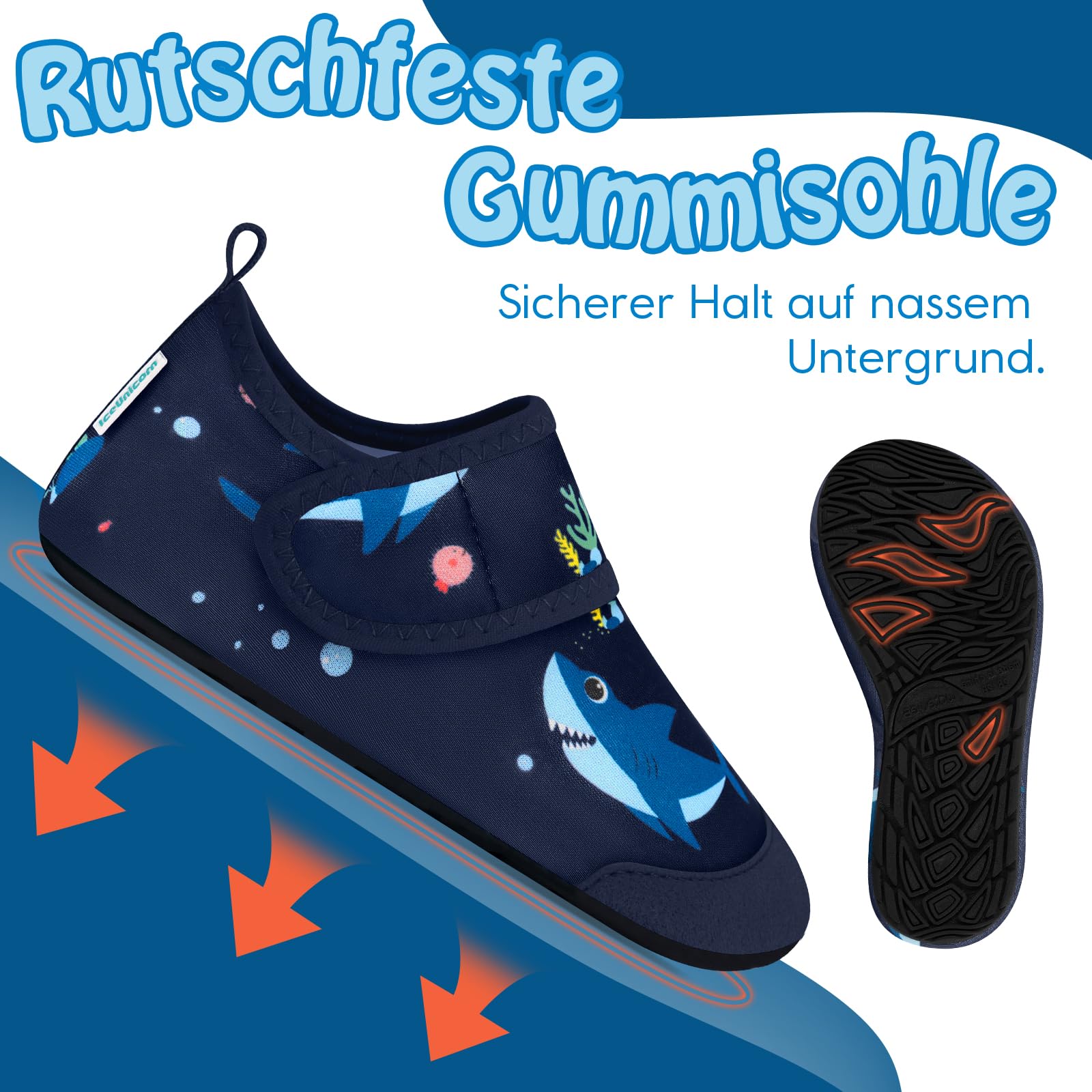 IceUnicorn Kinder Strandschuhe Badeschuhe Wasserschuhe Schwimmschuhe Schnelltrocknende Aquaschuhe für Kinder Beach Pool - 5