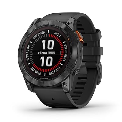 Garmin fēnix 7 Pro Sapphire Solar, Multisport GPS Smartwatch, Built-in Flashlight, Solar Charging Capability, Black