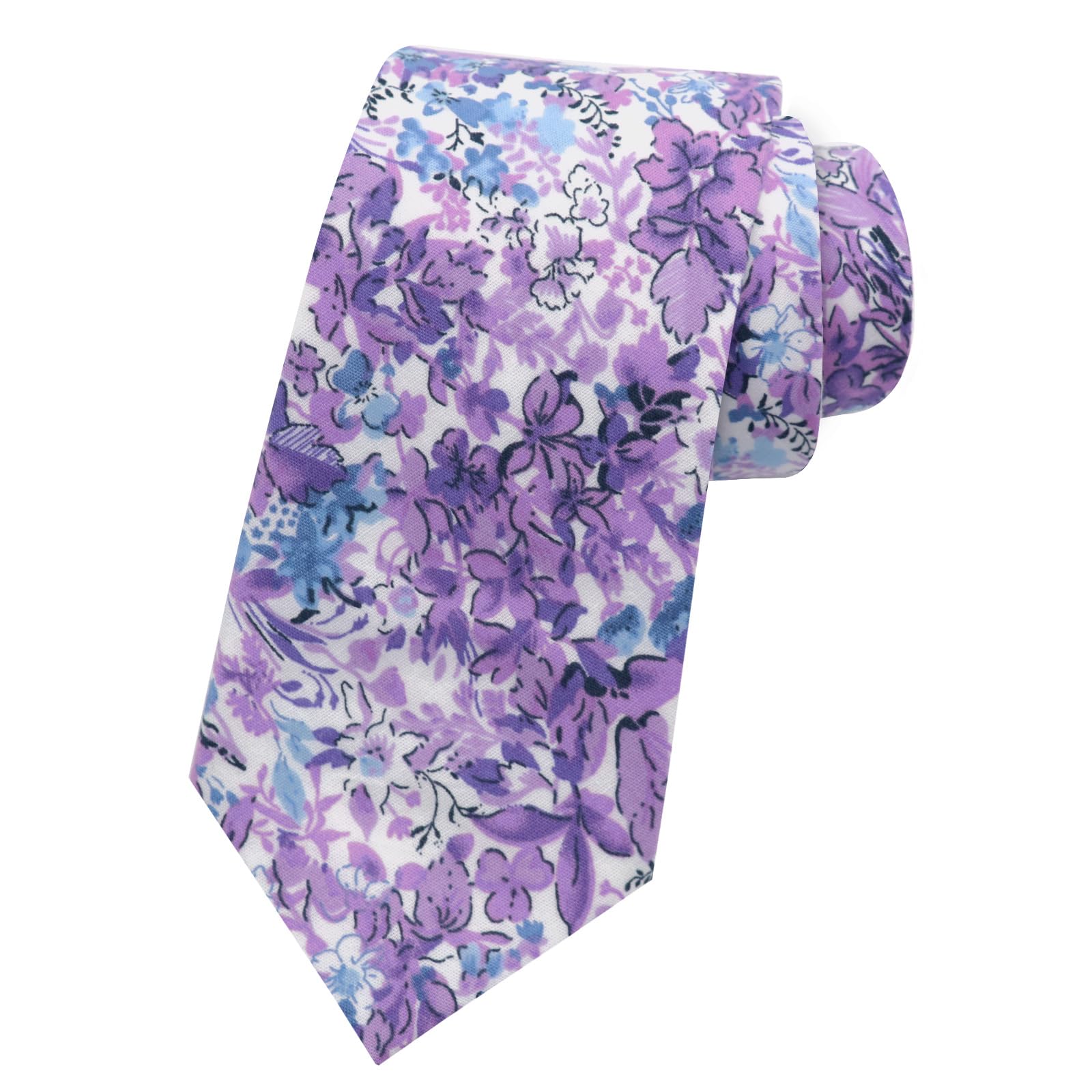 Ties for Men, Floral Mens Tie Skinny Tie for Men Cotton Floral Necktie for Wedding