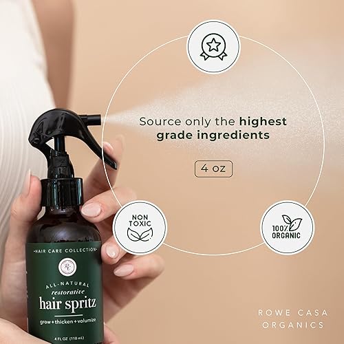 Miniatura 2 de Rowe Casa Organics Spray Natural Restaurador para el Cabello con Avellana y Aceites Esenciales Terapéuticos, Volumizador para el Cabello Hecho a