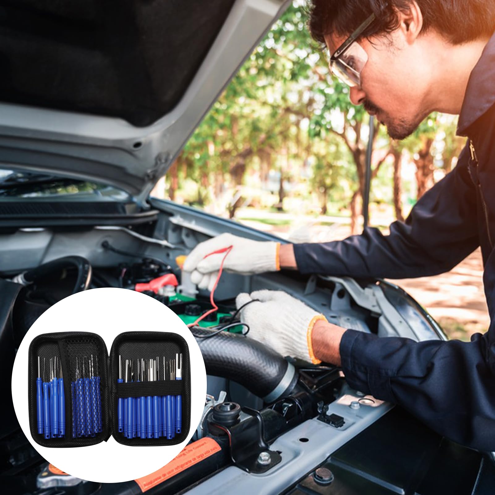 Coffret outillage,Kit d'outils de dépose de bornes de voiture en métal