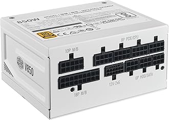 V850 White SFX Gold ITX SFF Modular Power Supply, 850W 80Plus Gold, ATX 3.1 | 90° | PCIe 5.1, Designed Ready Nvidia RTX 5080 | AMD RX 9070 XT, Customized Cable, 100mm|3.9", 10-Year