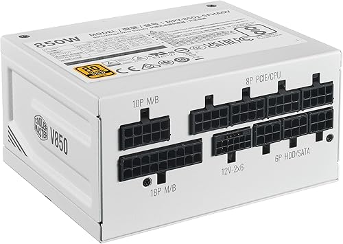 Vista 17 de Cooler Master Fuente de alimentación modular V850 SFX Gold ITX SFF, 850W 80Plus Gold, ATX 3.1 90° PCIe 5.1, diseñado listo para Nvidia RTX 5080