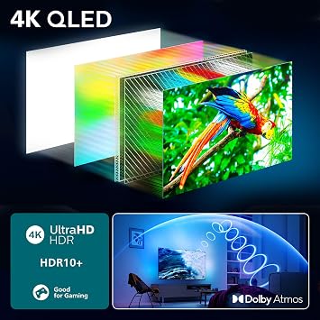 Philips Ambilight 65PUS8600 4K QLED Smart TV - 65 Inch Display with P5 Perfect Picture Engine Ultra HD Titan OS Dolby Vision and Dolby Atmos Sound [Energy Class F]