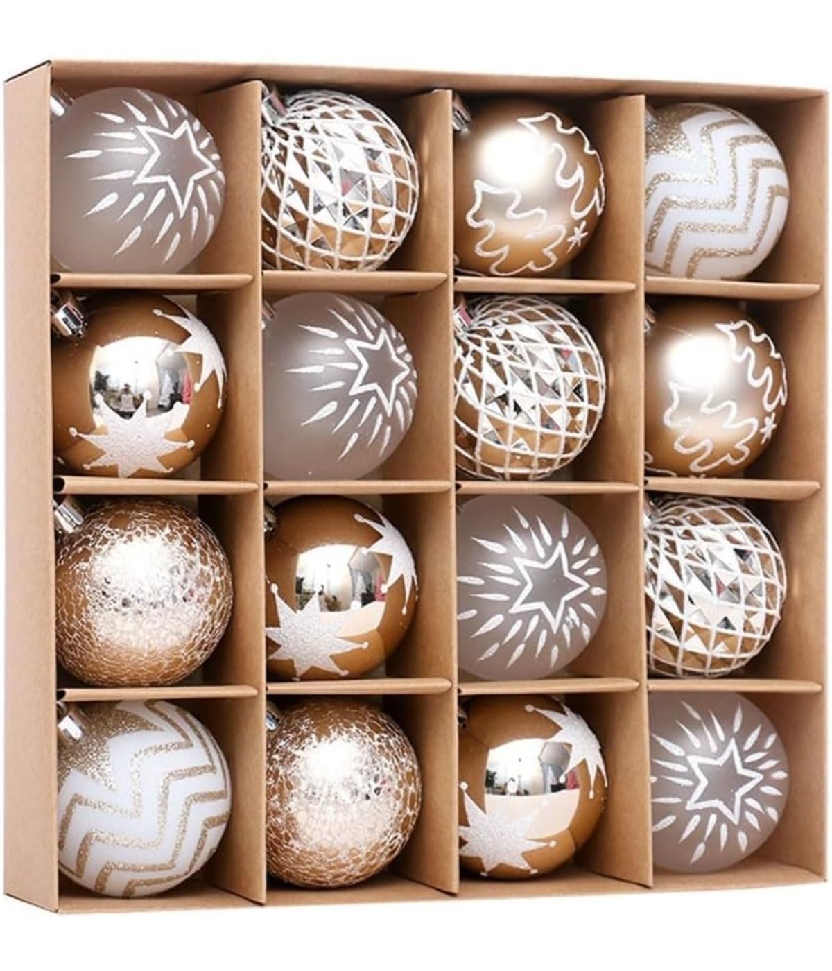 Boules de Noël fait main lot de 16 pour illuminer votre grand sapin de fête