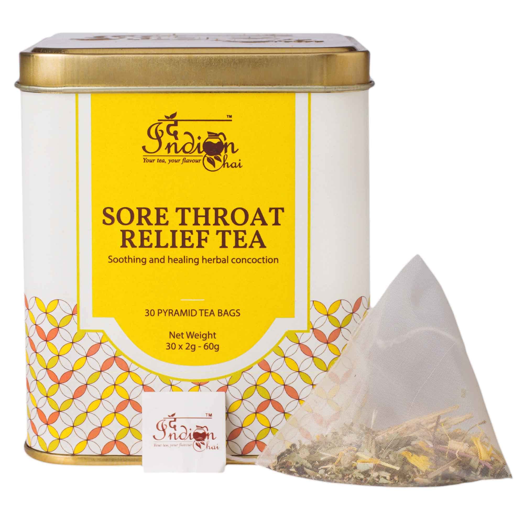 Buy The Indian Chai Sore Throat Tea 30 Pyramid Tea Bags Boosts