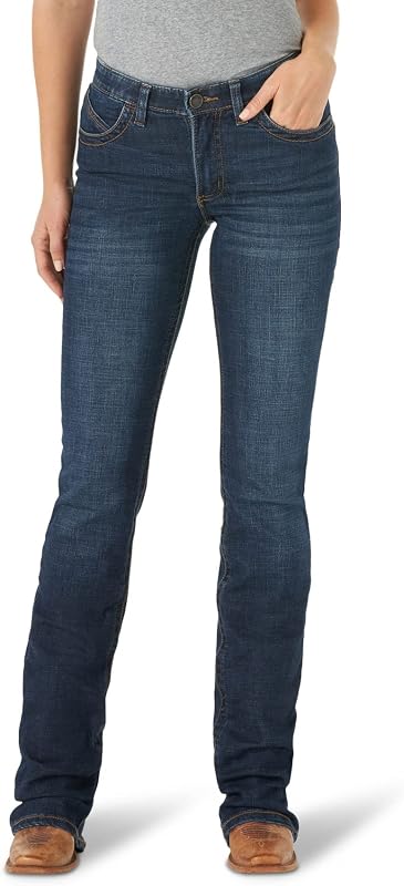 Wrangler Willow - Jean de equitación para mujer, cintura media, corte de bota
