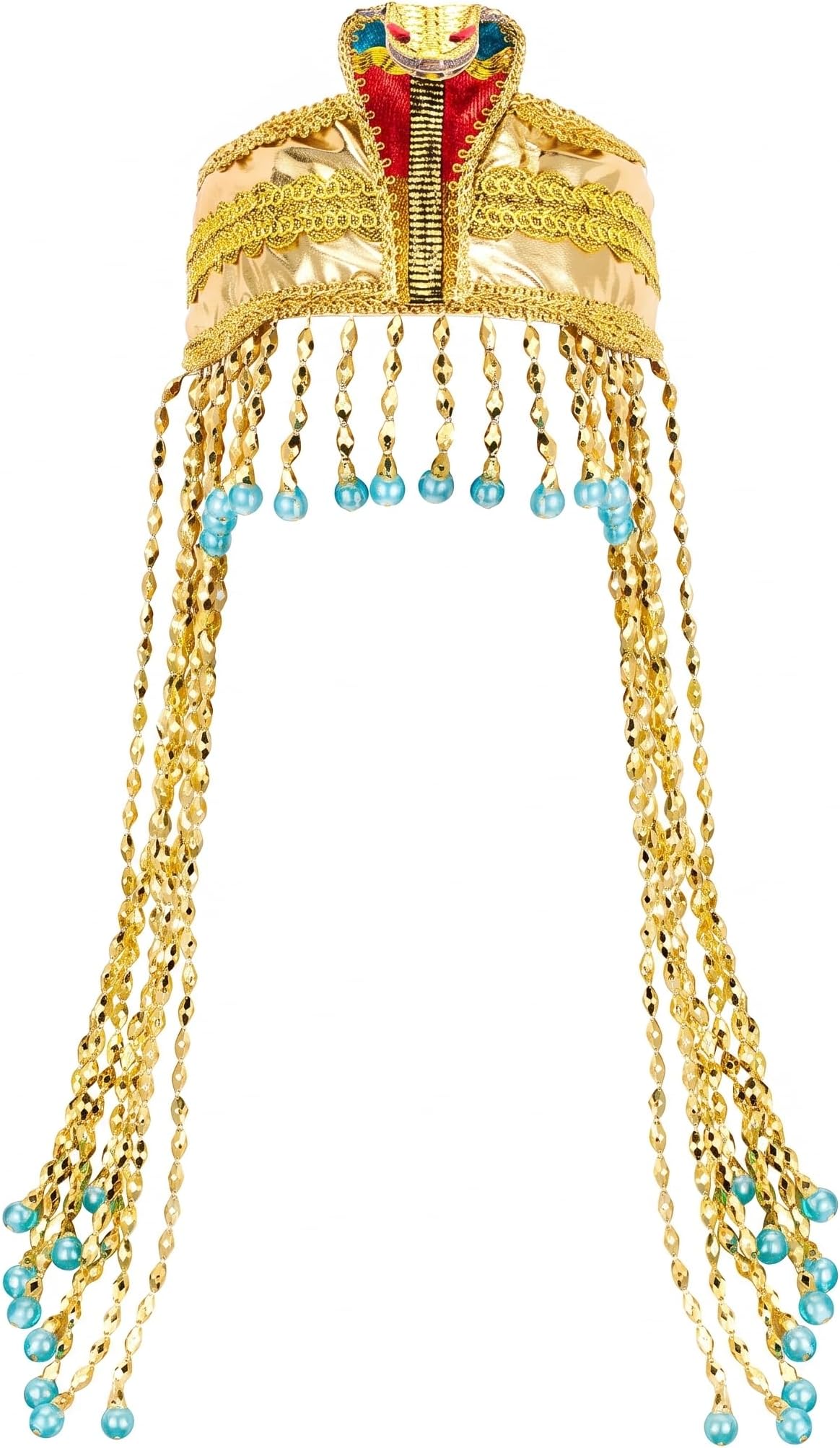 WILLBOND Women's Egyptian Headpiece Crown Snake Beaded Headband Women's Egyptian Costume Accessory Beaded Headdress