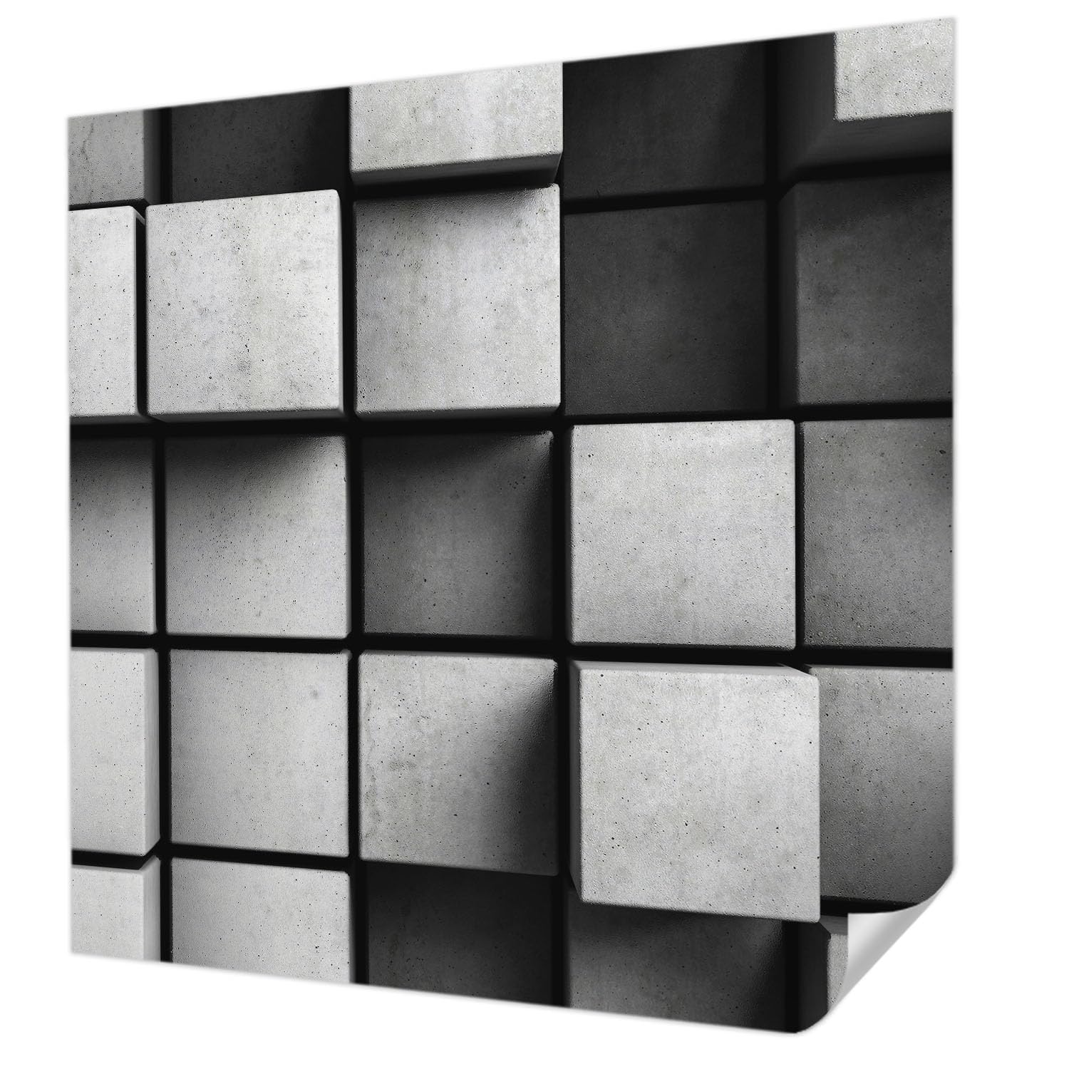 Papier peint autocollant 250x250 cm de style cubes géométriques pour salon