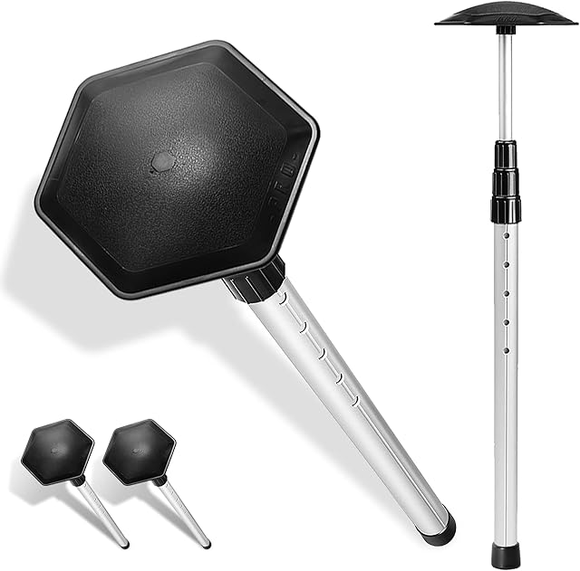 BQKOZFIN Golf Travel Bag Support Rod, Height Adjustment Golf Club Stiff Arm, Flexible Golf Club Travel Support Protection Stick Bar, Silver