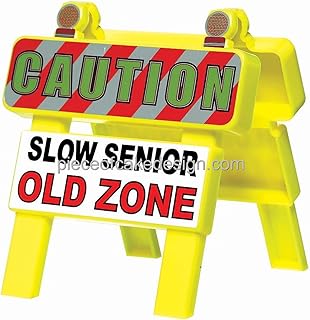 6" ~ Over The Hill Caution Slow Senior Birthday ~ Edible Cake/Cupcake Topper!!!