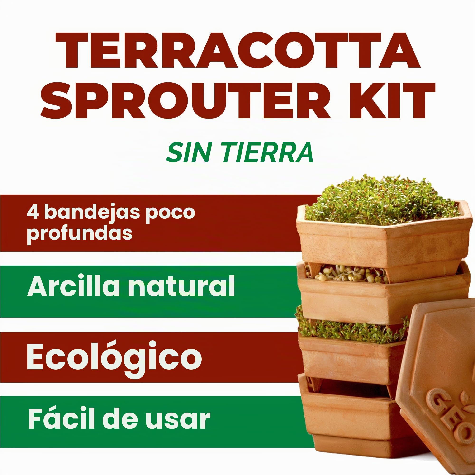 GEO - Germinador en barro, muy espaciosa para tener muchos brotes distintos