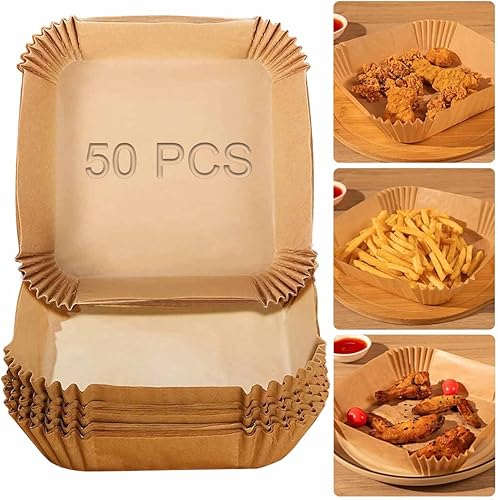 Jasilon Mejorado Forro de papel desechable para freidora de aire papel pergamino para freidora de aire forro antiadherente para freidora de aire