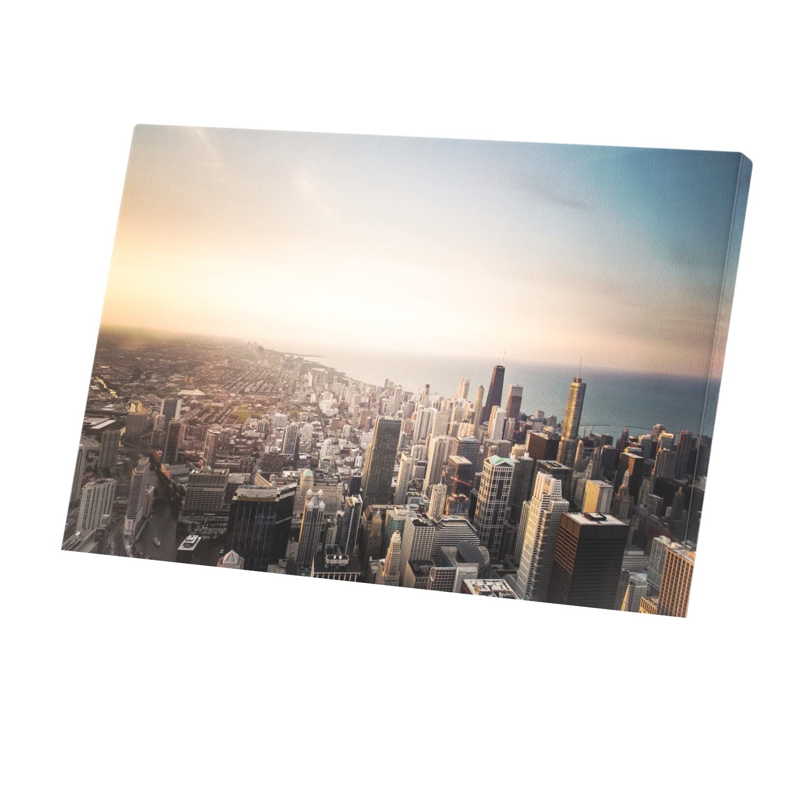 Tableau Chicago lever de soleil poster pour salon moderne 60x40