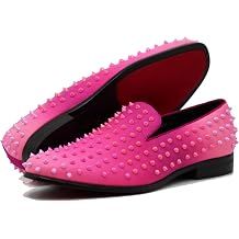 USOP Mens Fashion Spike Gradient Dress Loafers Slip On Shoes Classic Tuxedo Dress Shoes