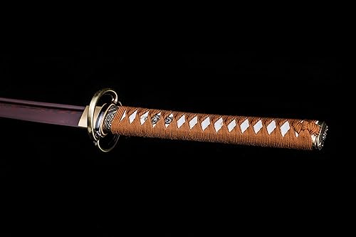 Miniatura 4 de Samurai Katana,1060 acero de alto carbono,Acero T10,Acero de Damasco,Aleación Tsuba,Mango de madera maciza