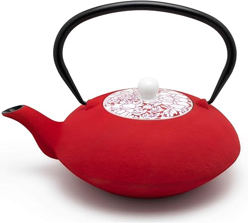 40 fl oz. Tetera Yantai de hierro fundido rojo