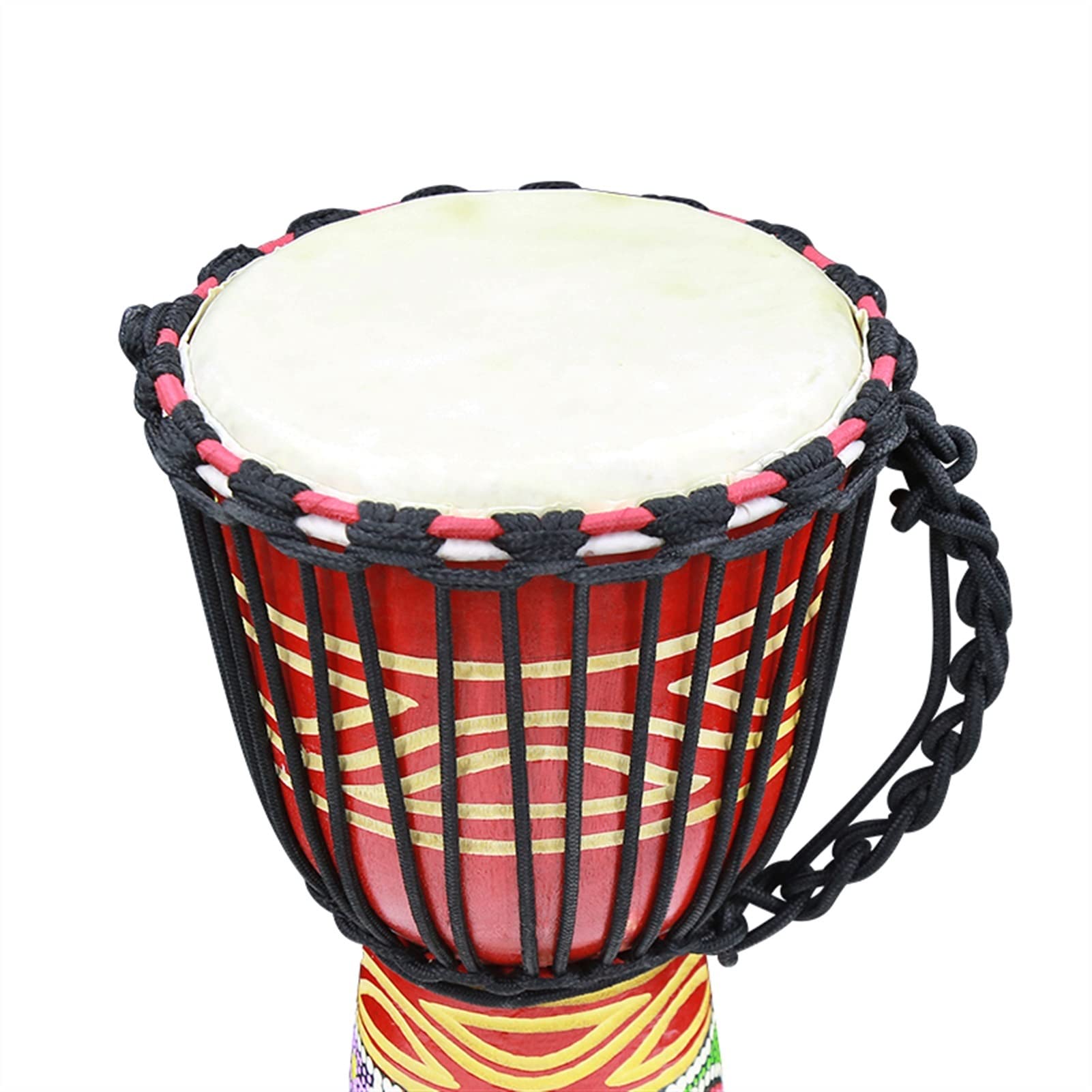 FLFL Djembe Tambor Djembe Pintado De 8 Pulgadas para Niños Principiantes Jugando A La Pandereta De Madera De Piel De Cabra