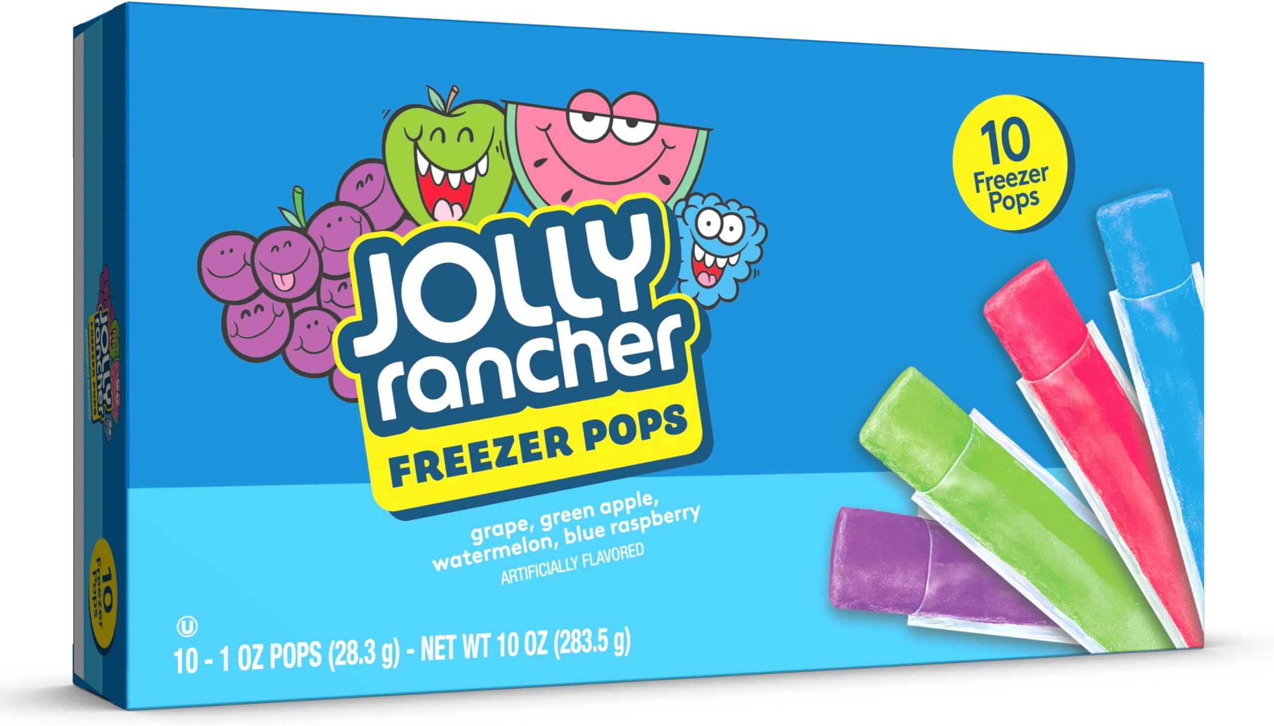 Jolly Rancher Watermelon & Green Apple Freezer Pops, 1 oz, 10 count