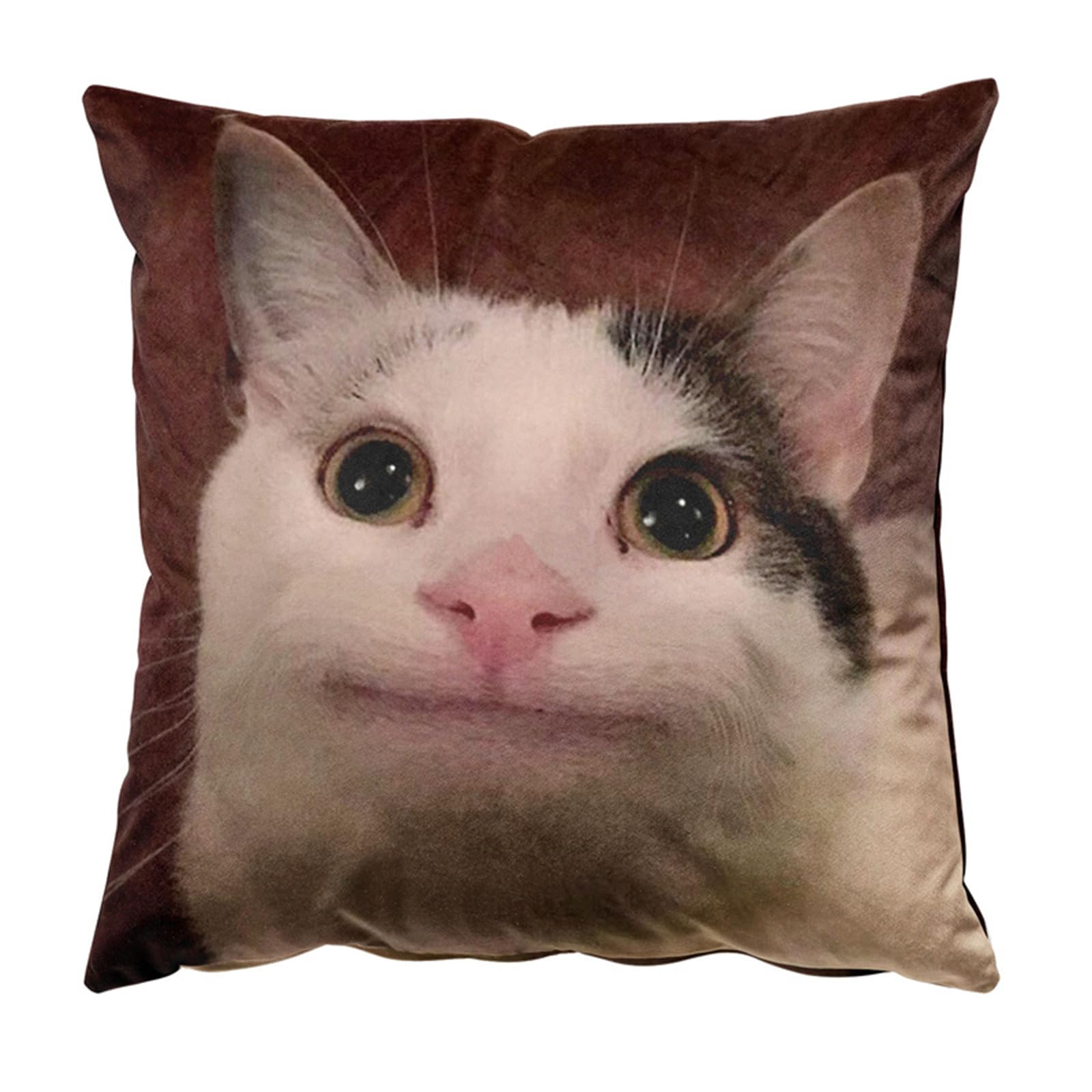 Beluga Cat, Funny Meme Square Throw Pillow Case Cushion Cover Pillowcase 18'' x 18'' (45cm x 45cm)